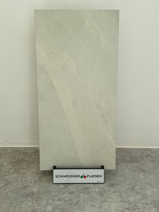 Feinsteinzeugfliese – 60x120 cm, matt, Warmgrau mit weißer Marmorierung (R9) PREIS PRO mq2