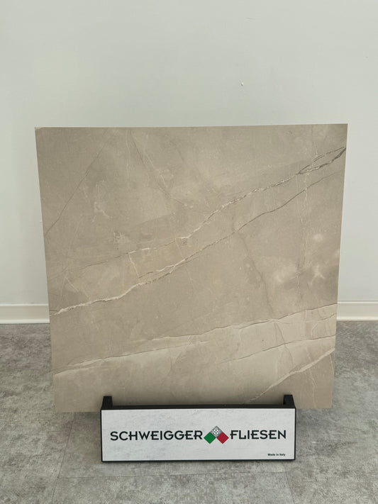 Feinsteinzeug-Fliese in Natursteinoptik – Hellgrau, Matt, 60x60 cm
